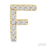 1/10 Ctw Initial 'F' Single Cut Diamond Earrings in 10K Yellow Gold